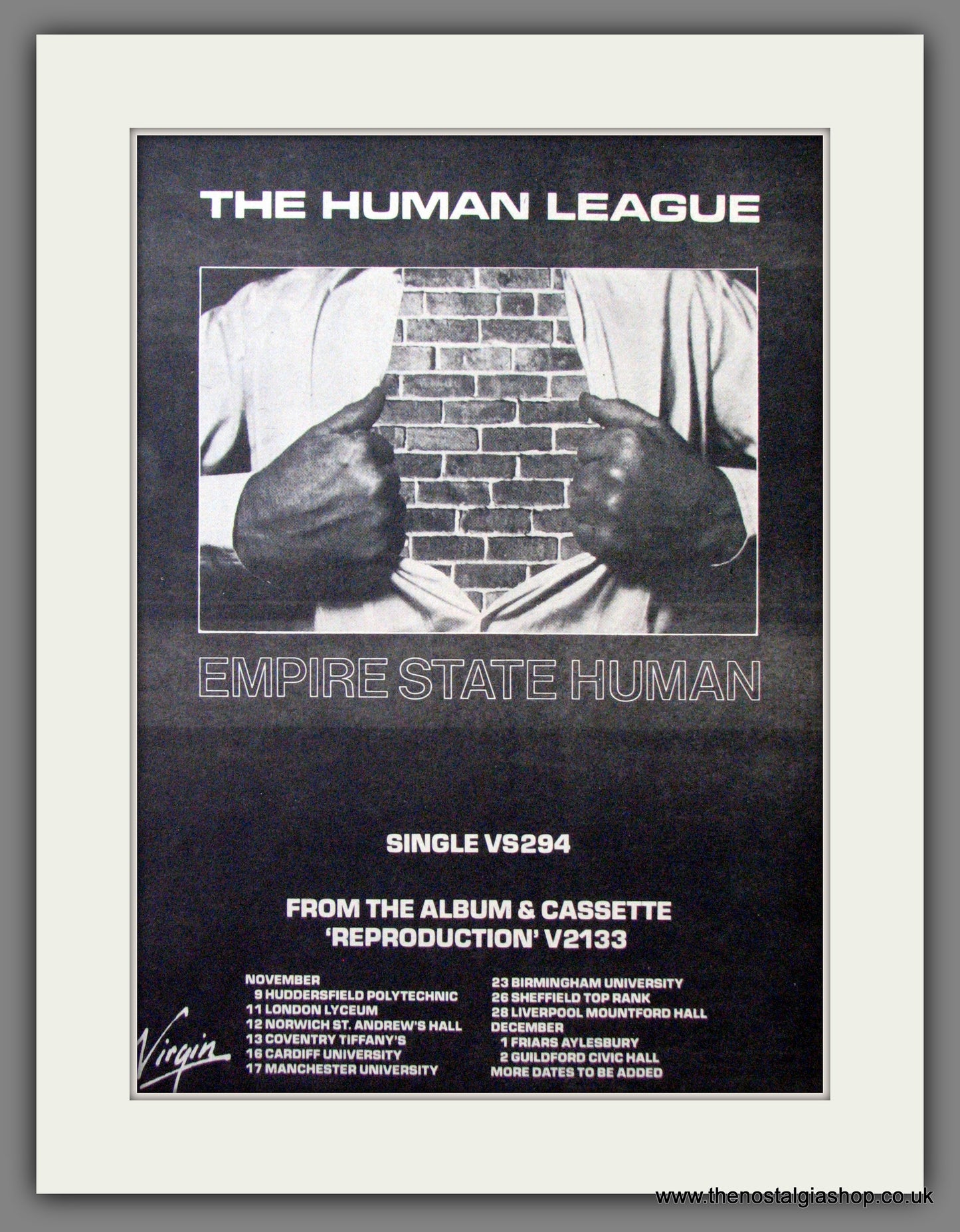 Human League. Empire State Human. Original Advert 1979 (ref AD12243)