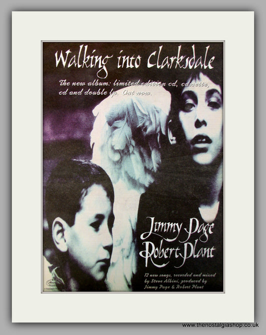 Jimmy Page & Robert Plant Walking Into Clarksdale. Original Vintage Advert 1998 (ref AD10121)