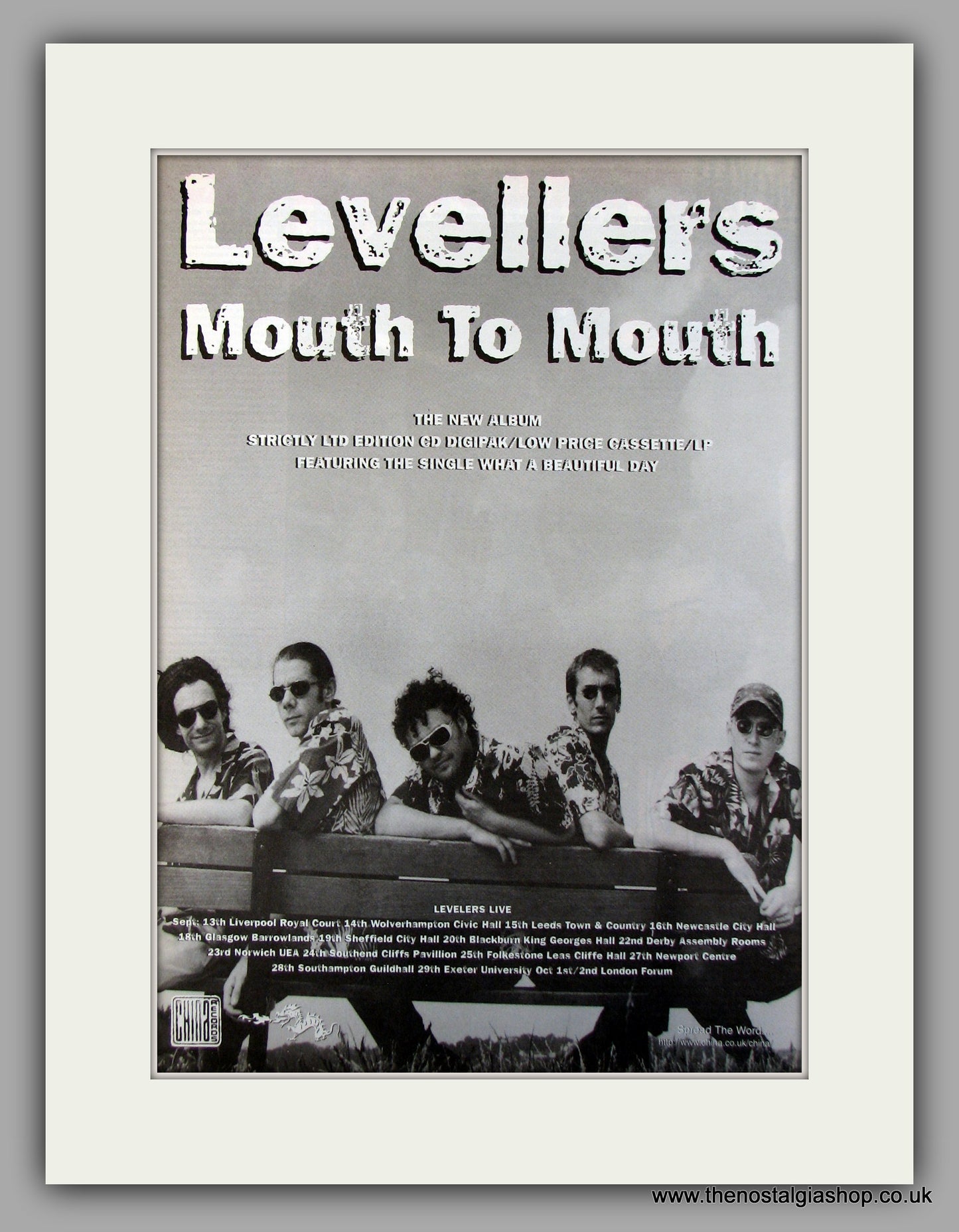 Levellers Mouth To Mouth. Original Vintage Advert 1997 (ref AD10122)