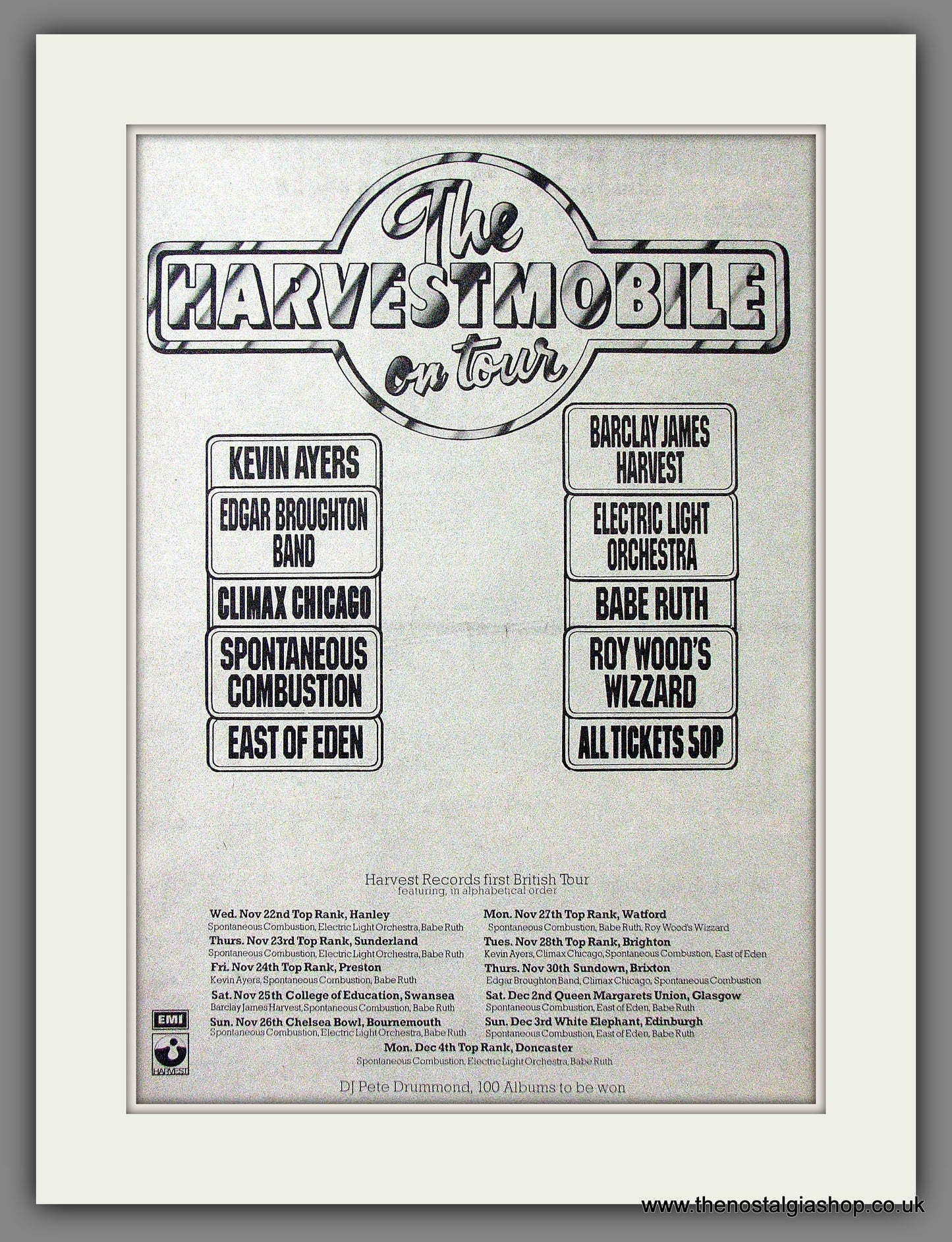 Harvestmobile On Tour. Original Advert 1972 (ref AD12261)