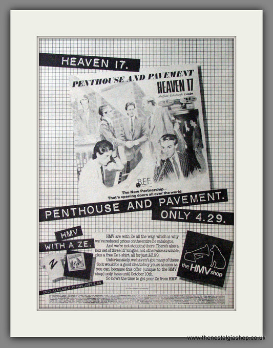 Heaven 17. Penthouse And Pavement. Original Advert 1981 (ref AD12270)