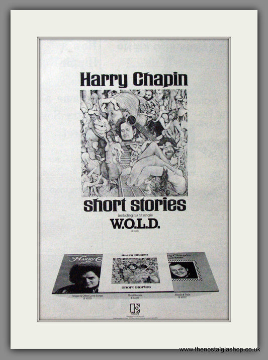 Harry Chapin. Short Stories. Original Advert 1974 (ref AD12274)