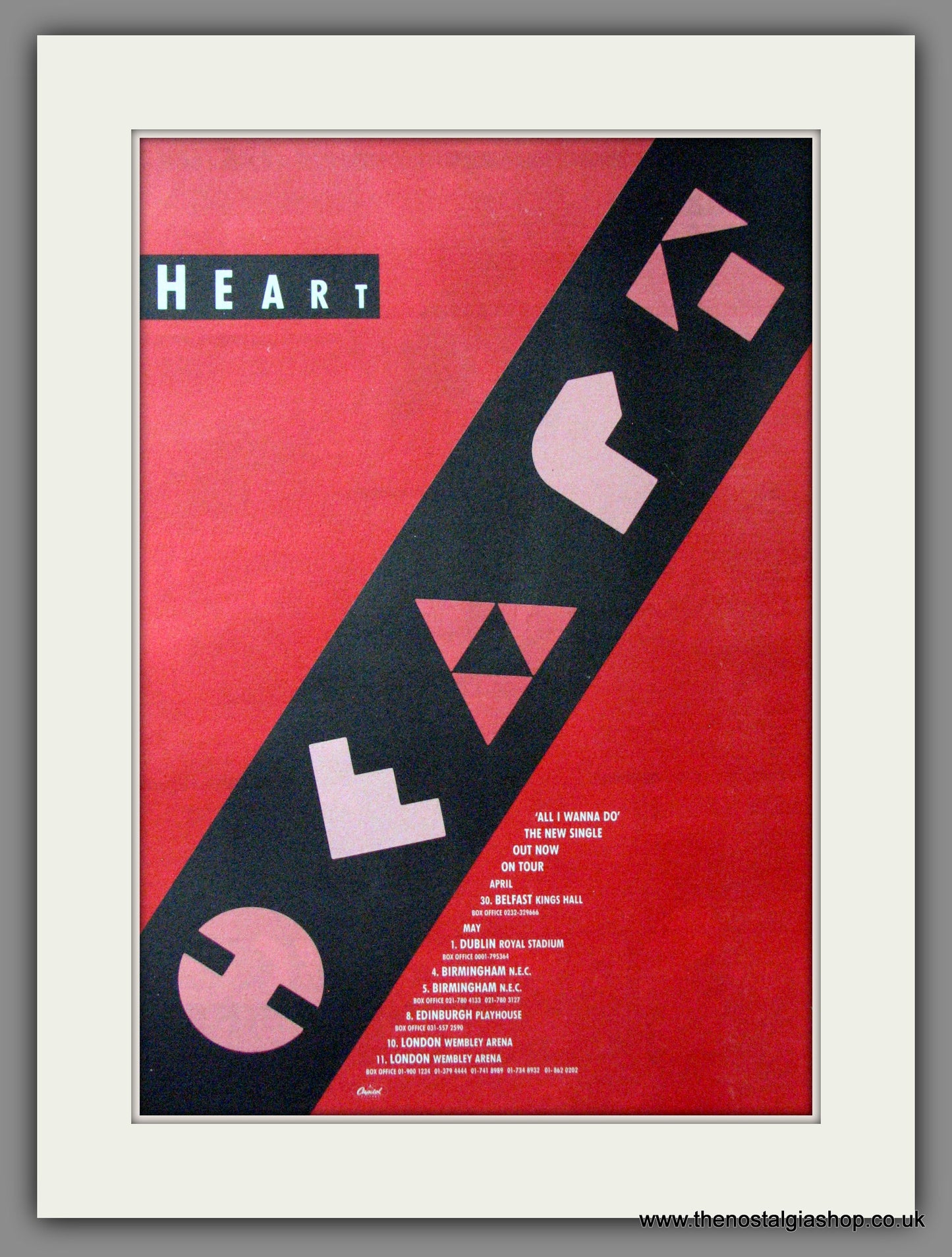 Heart. All I Wanna Do. UK Tour Dates. Original Advert 1990 (ref AD12280)