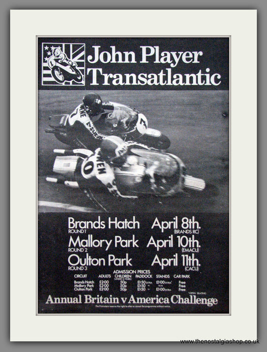 Motorcycle Racing. American Challenge Series. Original Advert 1977 (ref AD12330)