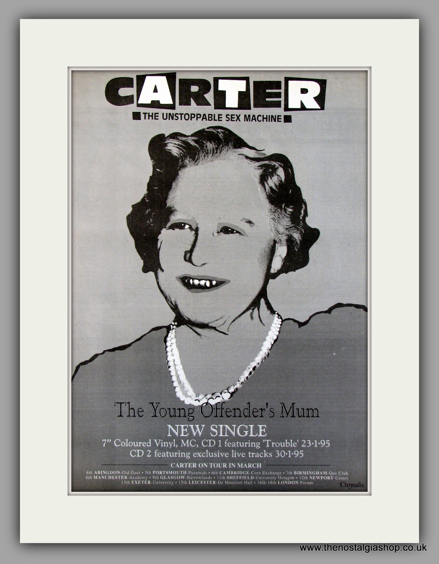 Carter The Young Offender's Mum.  Original Vintage Advert 1995 (ref AD10155)