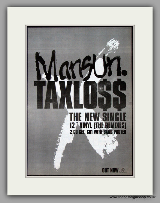 Mansun Taxloss.  Original Vintage Advert 1997 (ref AD10174)