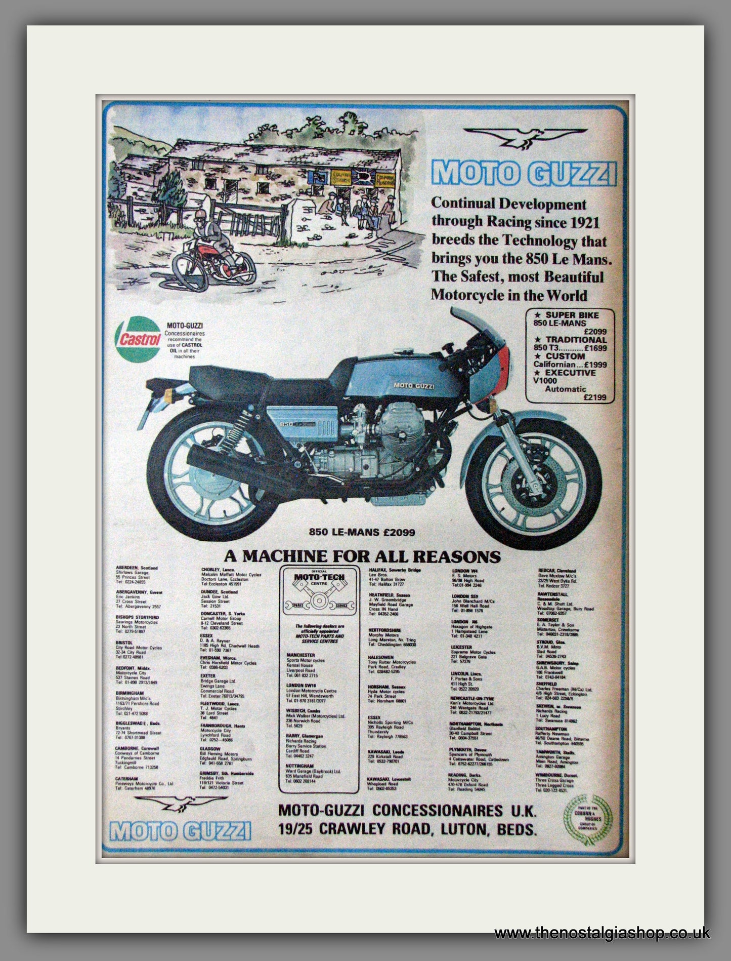 Moto Guzzi 850 Le-Mans Motorcycle. Original Advert 1977 (ref AD12359)