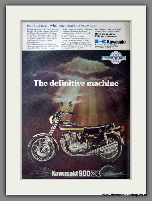 Kawasaki 900Z1 Motorcycle. Original Advert 1975 (ref AD12360)