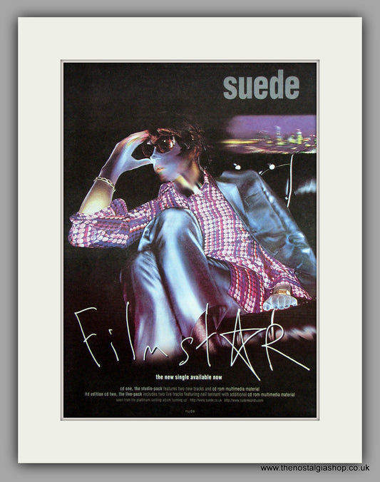 Suede Film Star.  Original Vintage Advert 1997 (ref AD10186)