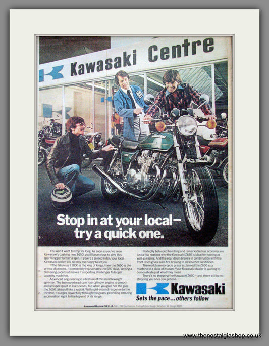 Kawasaki Z650 Motorcycle. Original Advert 1977 (ref AD12367)