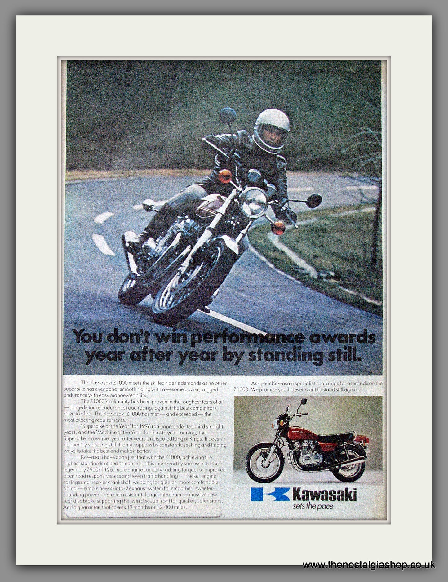 Kawasaki Z1000 Motorcycle. Original Advert 1977 (ref AD12368)