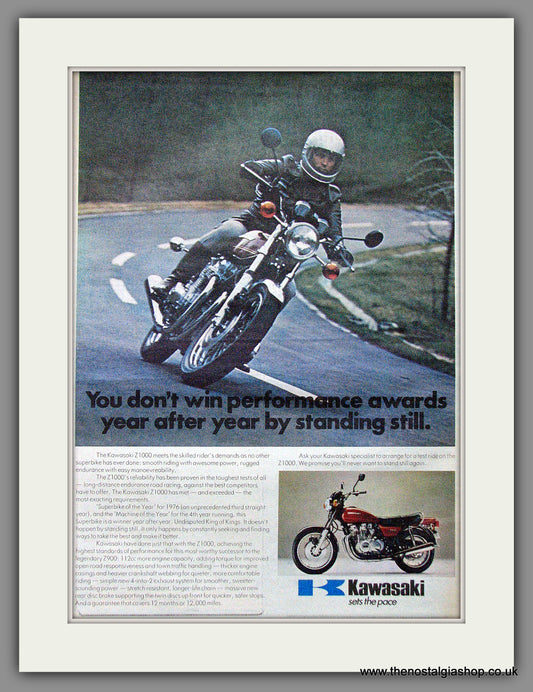 Kawasaki Z1000 Motorcycle. Original Advert 1977 (ref AD12368)