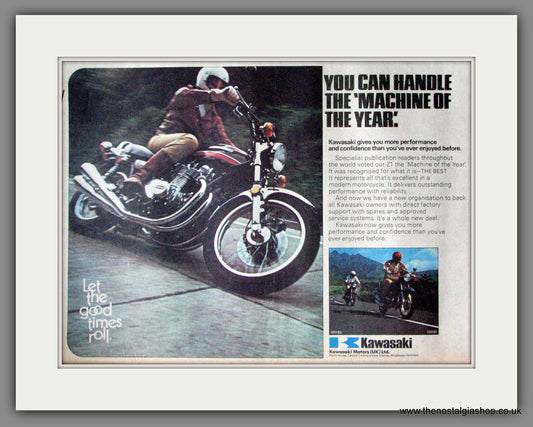 Kawasaki Z1 Motorcycle. Original Advert 1974 (ref AD12370)