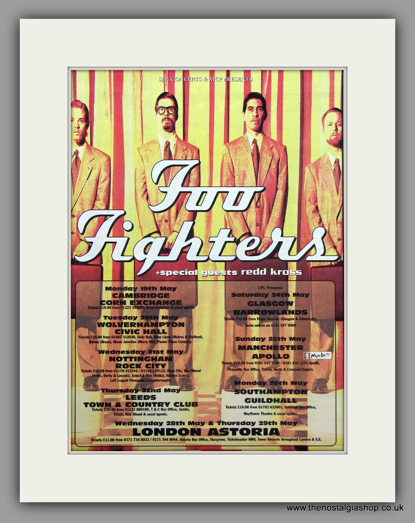 Foo Fighters Tour Dates May.  Original Vintage Advert 1997 (ref AD10195)