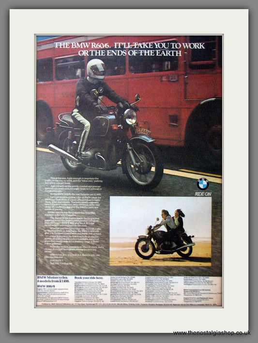 BMW R 60/6 Motorcycle. Original Advert 1976 (ref AD12378)