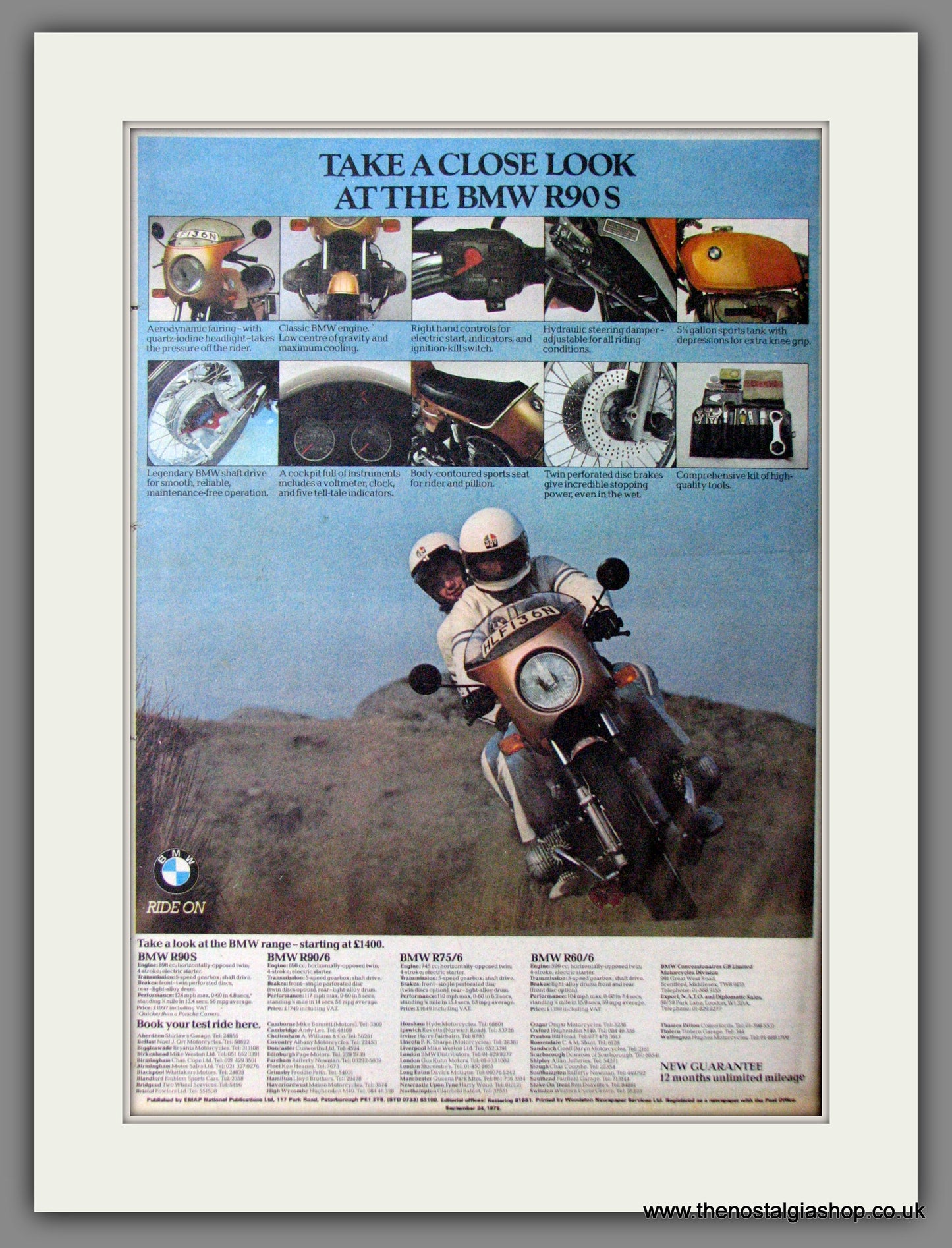 BMW R 90/S Motorcycle. Original Advert 1975 (ref AD12379)