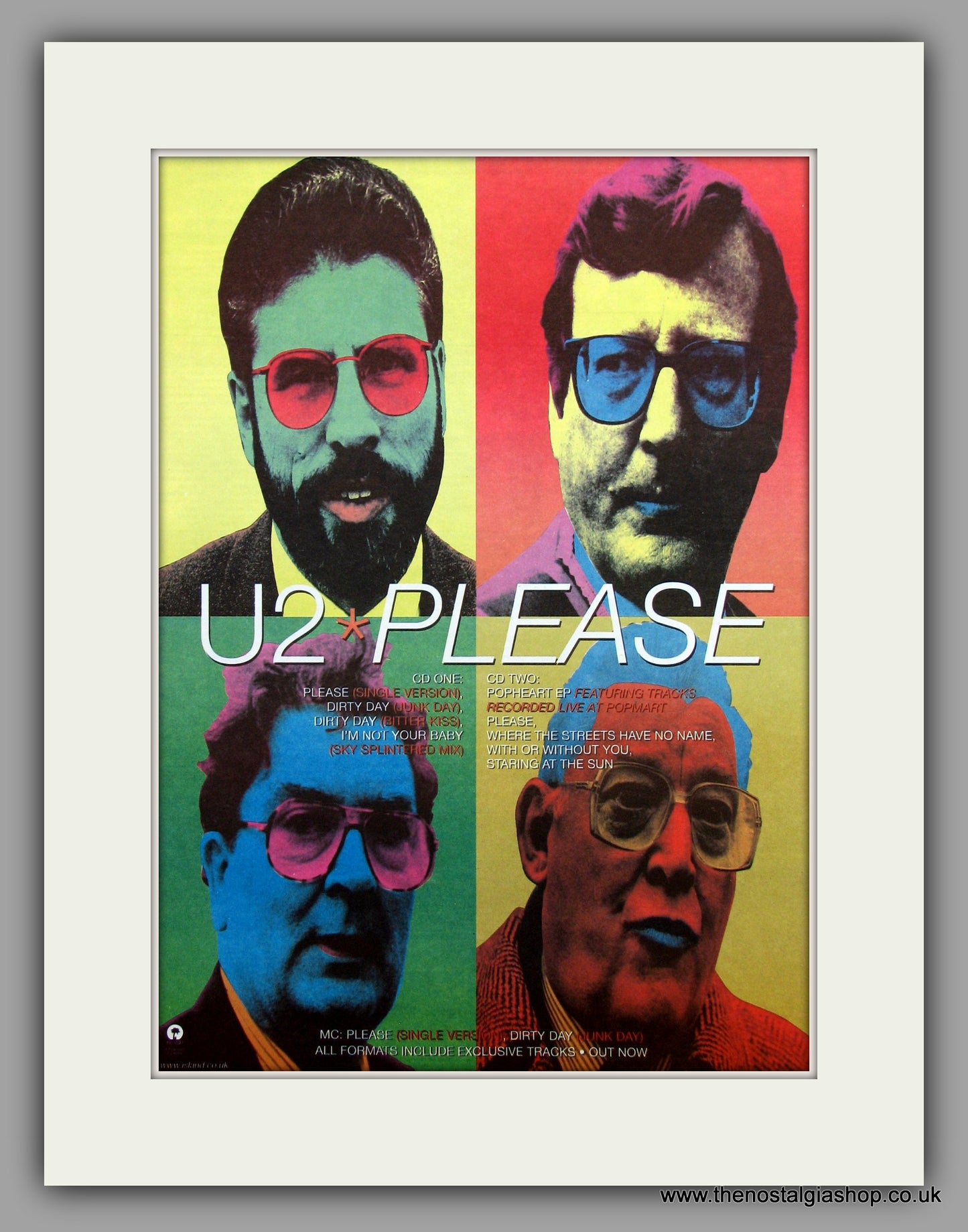 U2 Please.  Original Vintage Advert 1997 (ref AD10208)