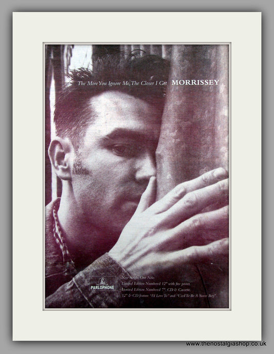 Morrissey The More You Ignore Me, The Closer I Get.  Original Vintage Advert 1994 (ref AD10213)