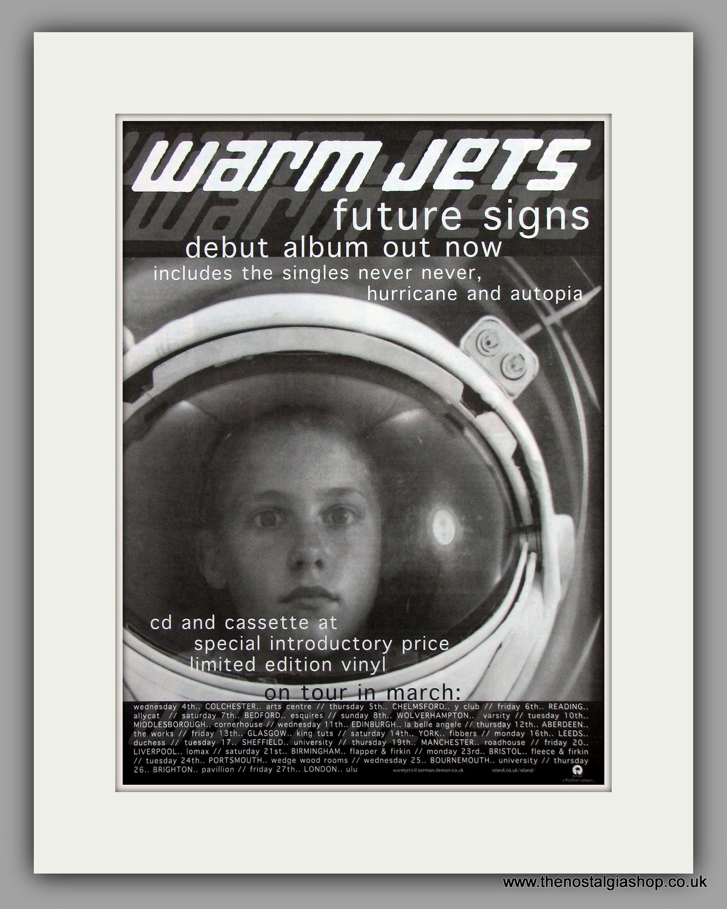 Warm Jets Future Signs.  Original Vintage Advert 1998 (ref AD10215)