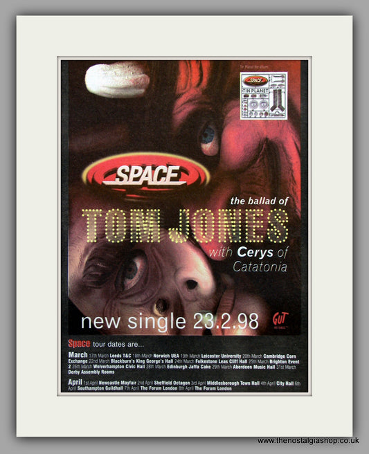 Space Tour Dates Ballad Of Tom Jones With Cerys Of Catatonia.  Original Vintage Advert 1998 (ref AD10220)