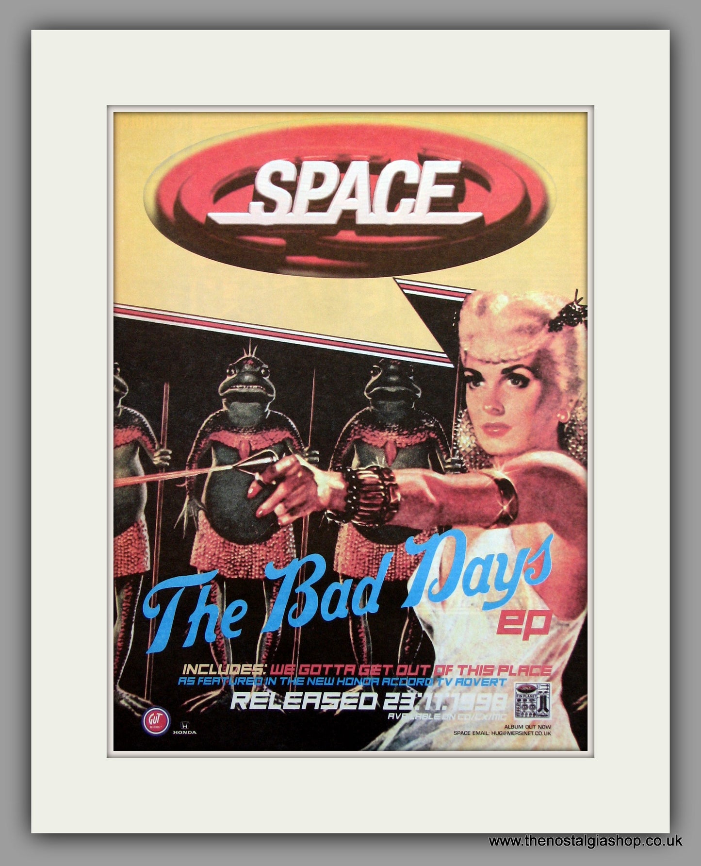 Space The Bad Days.  Original Vintage Advert 1998 (ref AD10221)