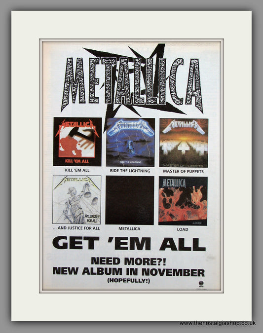 Metallica Get 'Em All.  Original Vintage Advert 1997 (ref AD10223)