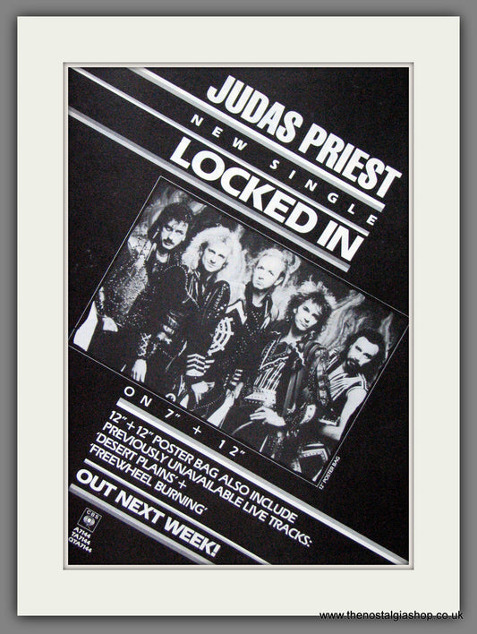 Judas Priest. Locked In. 1986 Original Advert (ref AD55015)