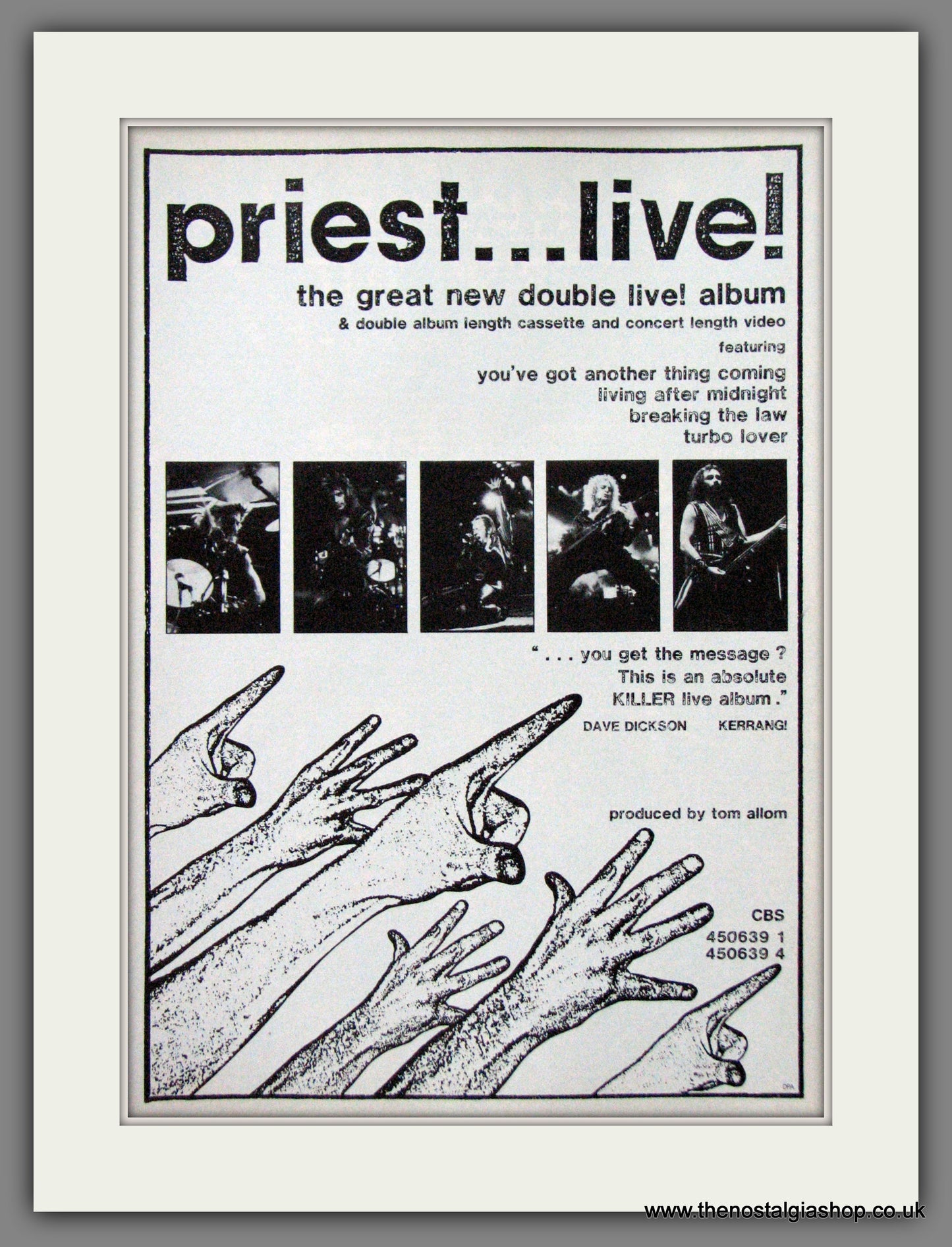 Judas Priest. Live. 1987 Original Advert (ref AD55018)