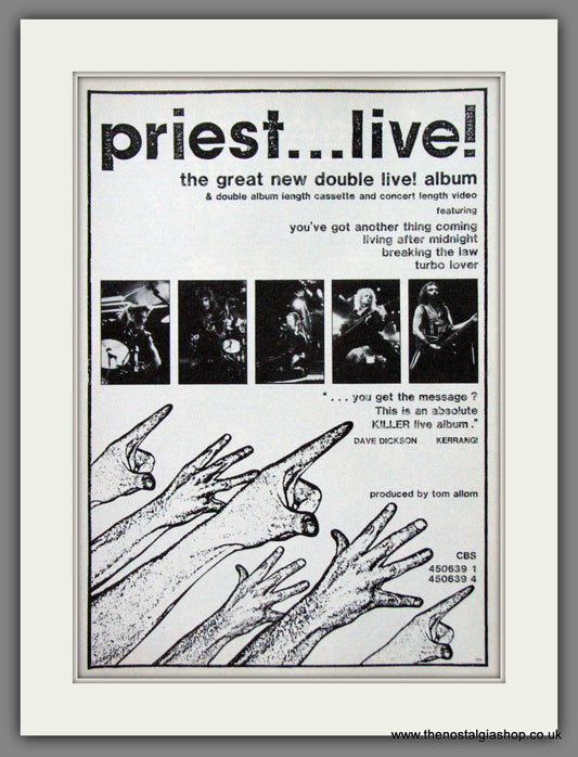 Judas Priest. Live. 1987 Original Advert (ref AD55018)