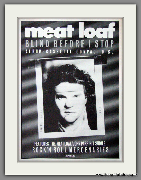 Meat Loaf. Blind Before I Stop. 1986 Original Advert (ref AD55026)