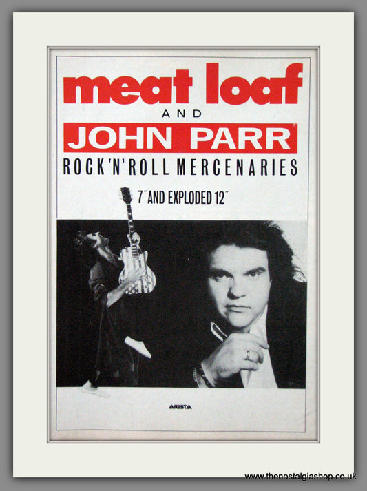 Meat Loaf and John Parr. Rock 'N' Roll Mercenaries. 1986. Original Advert (ref AD55031)