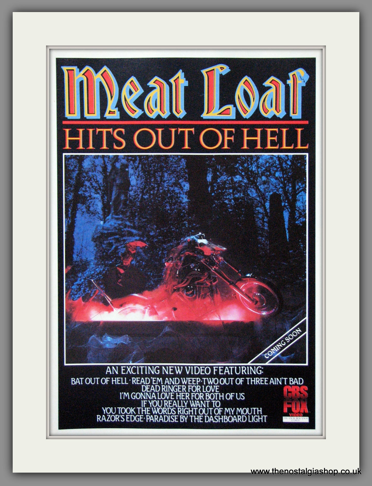 Meat Loaf. Hits Out Of Hell. 1984. Original Advert (ref AD55029)