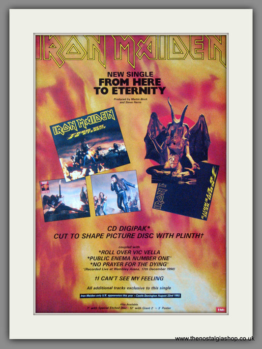 Iron Maiden. From Here To Eternity. 1992. Original Advert (ref AD55041)