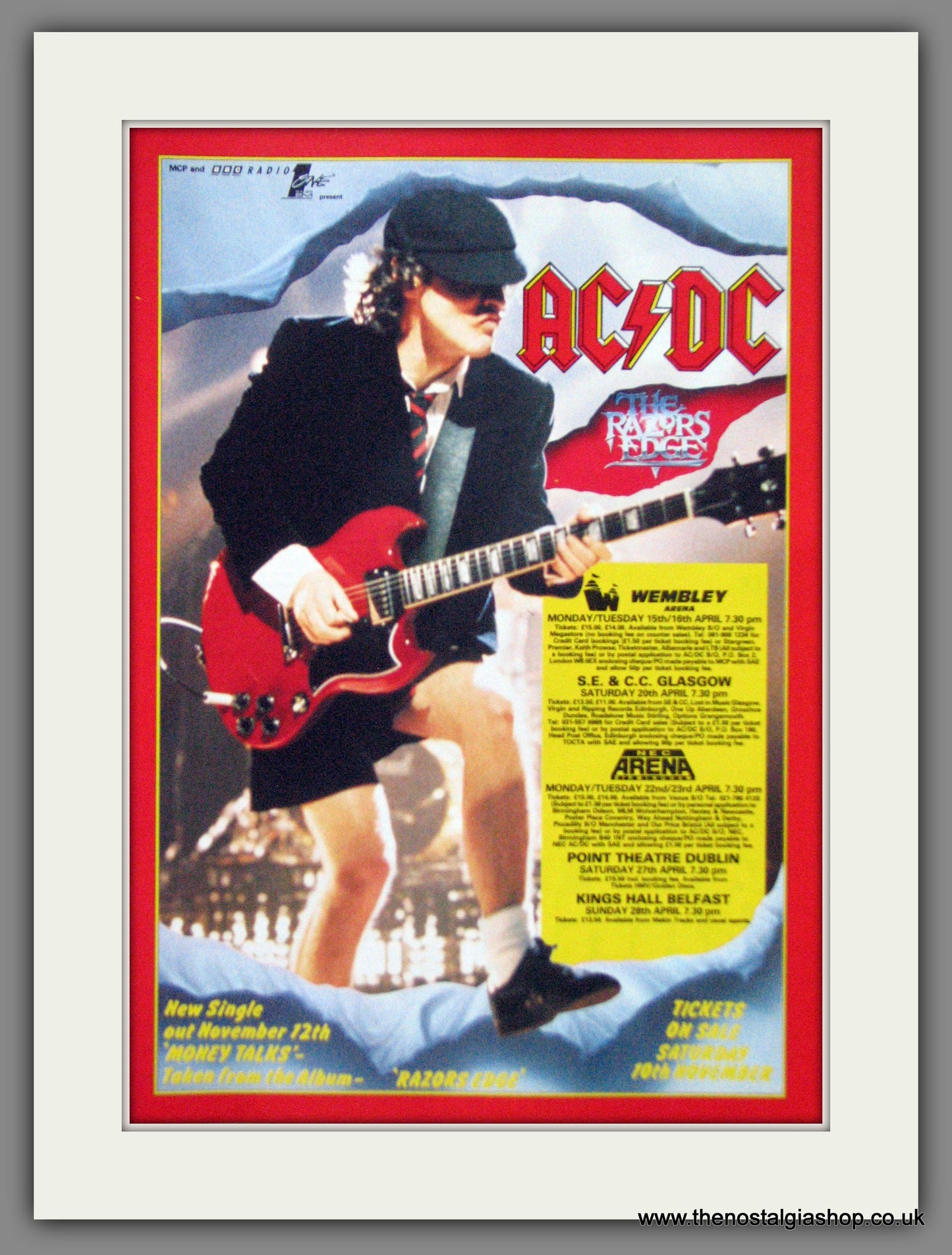 AC DC. Razors Edge Concerts. 1990 Original Advert (ref AD55054)