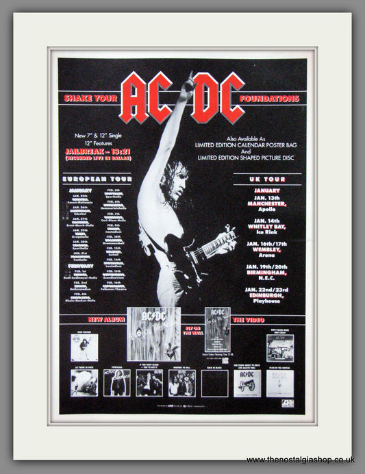 AC DC. Shake Your Foundations. 1985 Original Advert (ref AD55055)