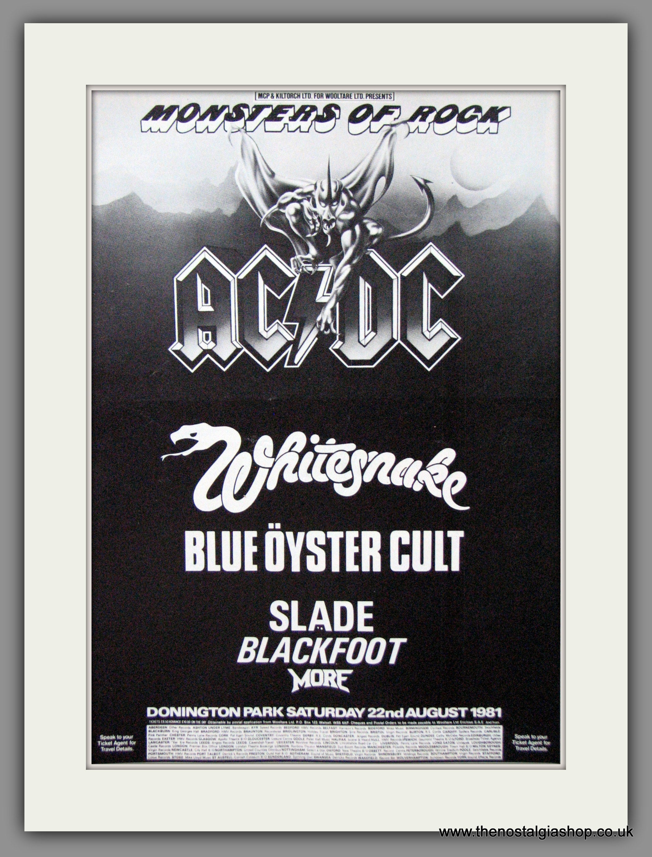 AC DC. Monsters Of Rock. 1981 Original Advert (ref AD55062) – The ...