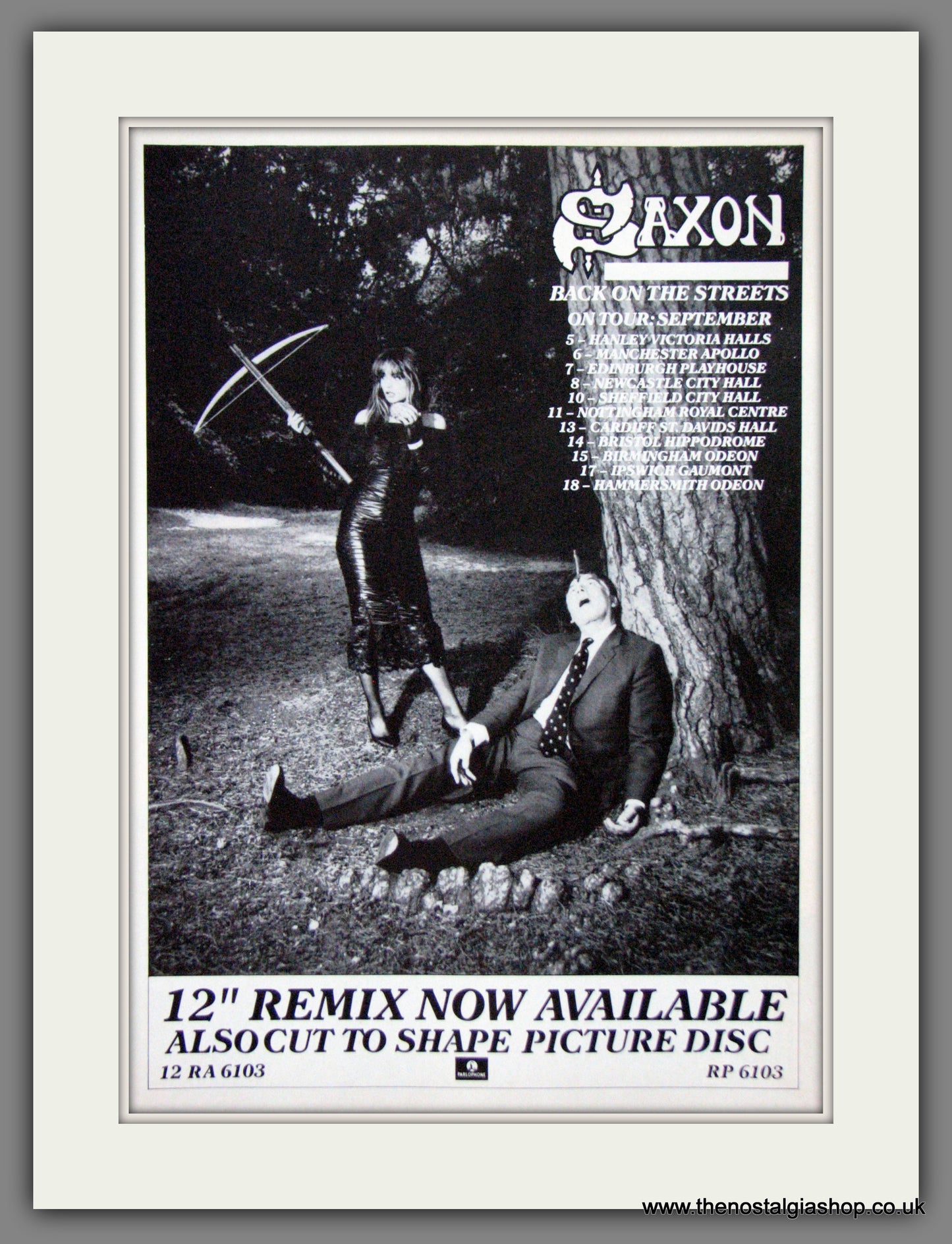 Saxon. Back On The Streets. UK Tour Dates. 1985 Original Advert (ref AD55065)