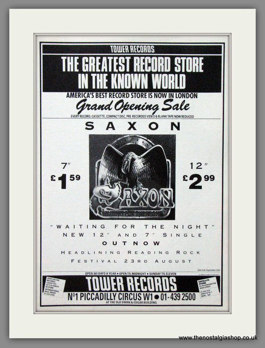 Saxon. Waiting For The Night. 1986 Original Advert (ref AD55066)