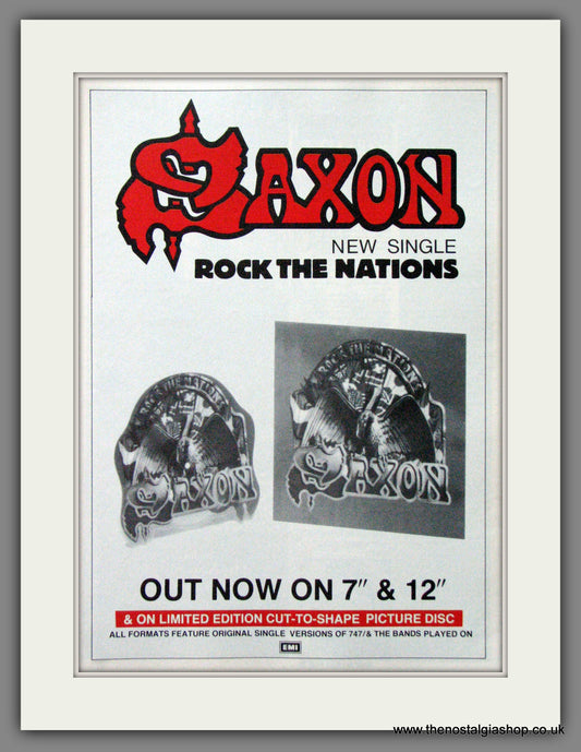 Saxon. Rock The Nations. 1986 Original Advert (ref AD55071)