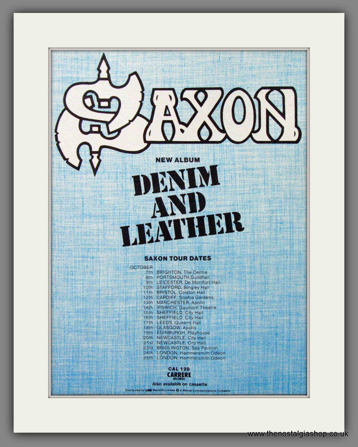 Saxon. Denim And Leather. UK Tour Dates 1981. Original Advert (ref AD55073)