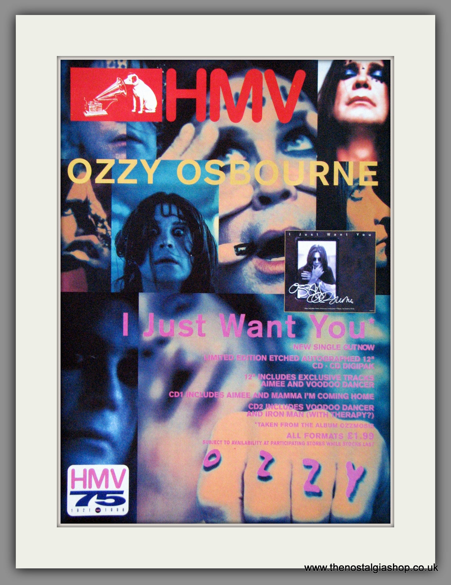 Ozzy Osbourne. I Just Want You 1996. Original Advert (ref AD55078)