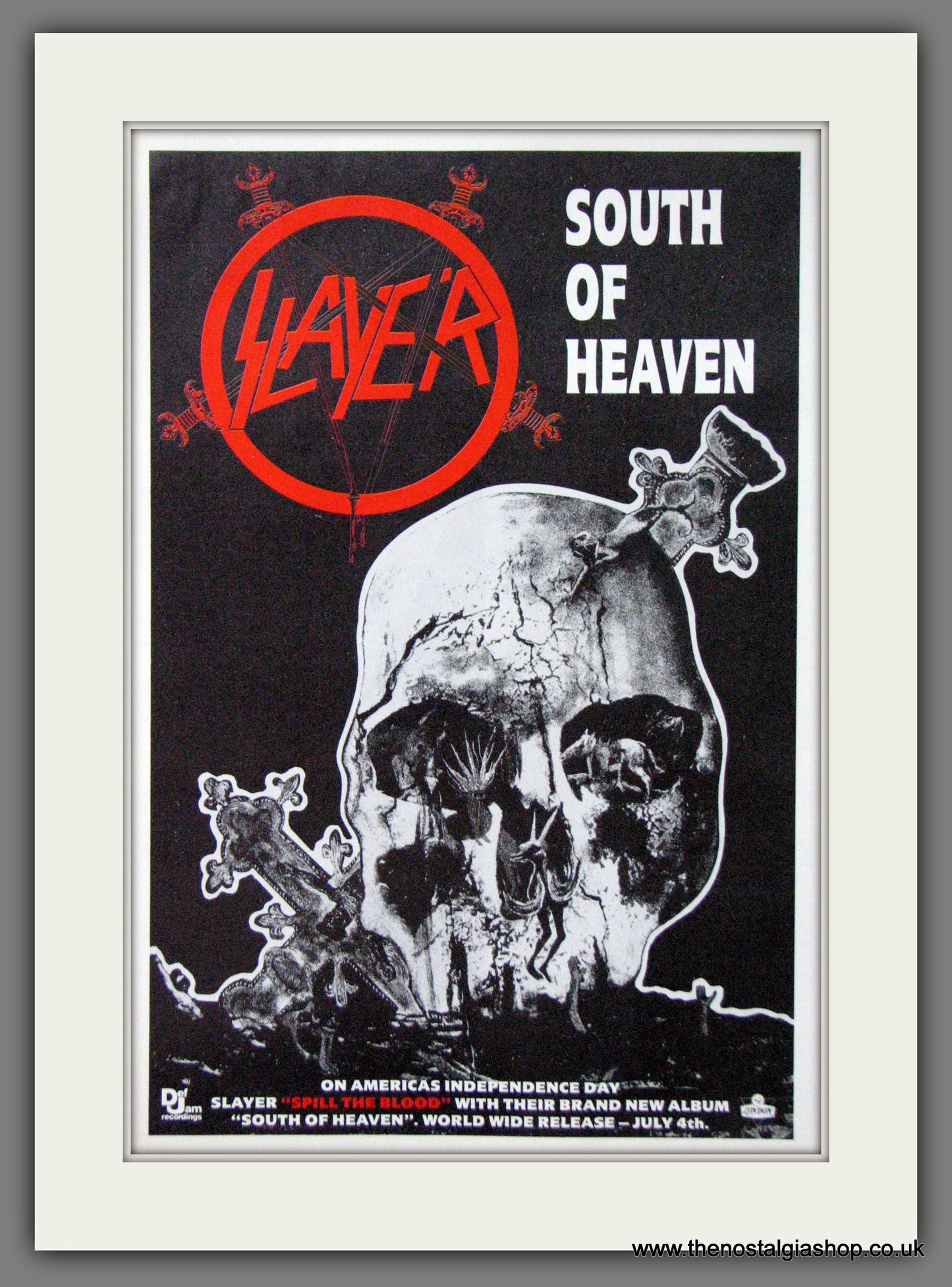 Slayer. South Of Heaven 1988. Original Advert (ref AD55085)