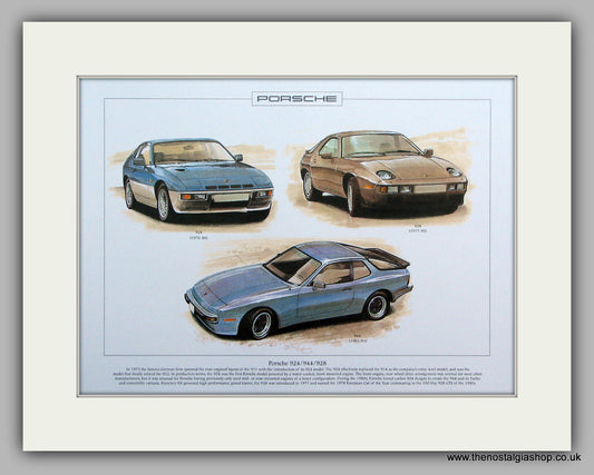 Porsche 924, 944, 928.  Mounted Print