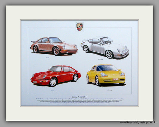 Porsche 911.  Mounted Print