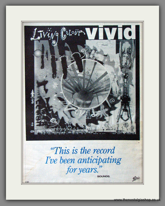 Living Colour Vivid. Original Advert 1989 (ref AD12626)