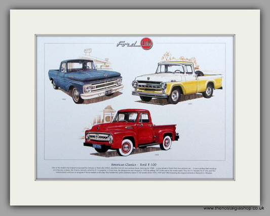 Ford F-100 Pickup.  Mounted Print