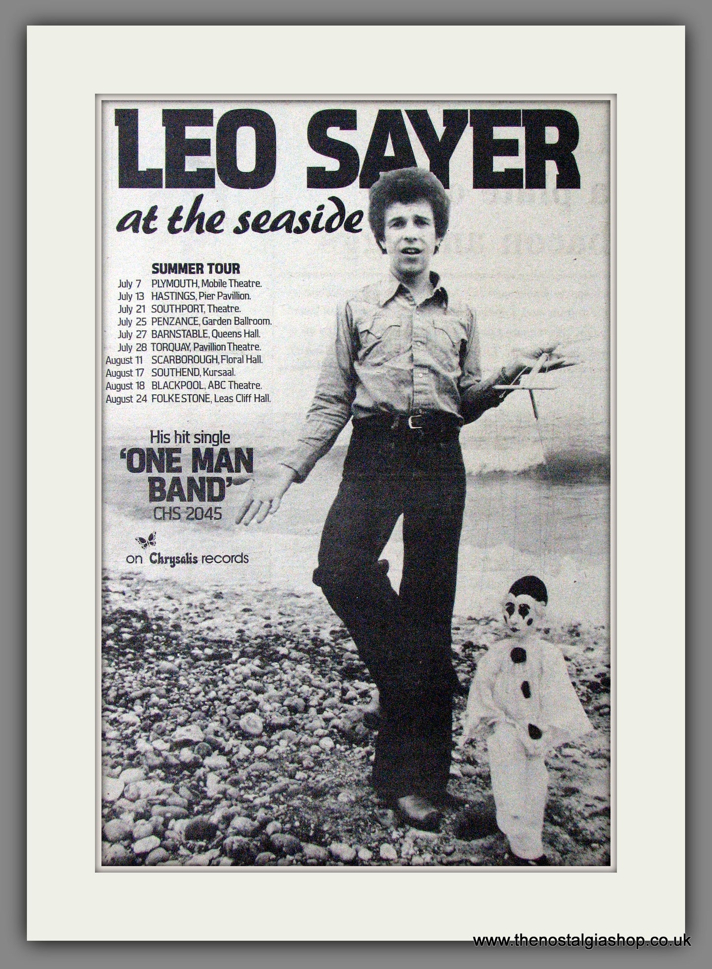 Leo Sayer At The Seaside Summer Tour. Original Advert 1974 (ref AD12637)