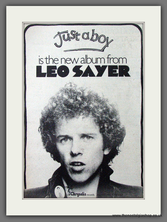 Leo Sayer Just A Boy. Original Advert 1974 (ref AD12642)