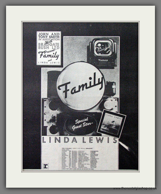 Linda Lewis And Family Tour Dates. Original Advert 1972 (ref AD12658)