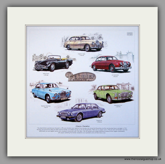 Daimler Classics. Mounted Print.